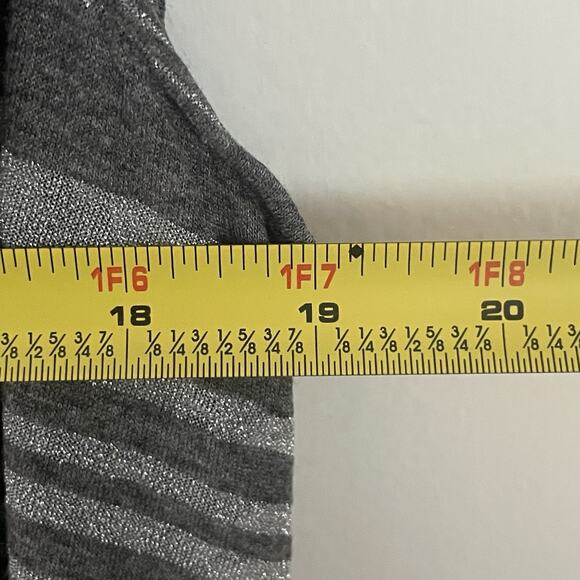 Sparkly Striped Swim Cover Up Dress S Semi Sheer Gray Sleeveless Beach Resort - Picture 8 of 10